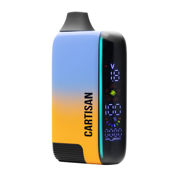 This is the Dawn Veil Bar Pro Evo 510 Battery from Cartisan available at Ritual Colorado. A top of the line battery with included atomizer and colorful display for all your cartridge sessions.