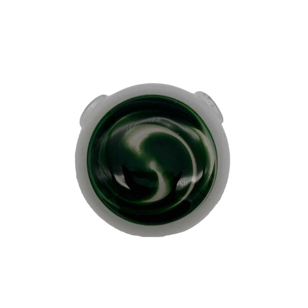 This is the White / Green Color Swirl Glass Disc Pendant by Biting Glass available at Ritual Colorado. Featuring vibrant swirling color patterns and two holes so you can string it onto your favorite necklace. Handmade in Denver, Colorado.