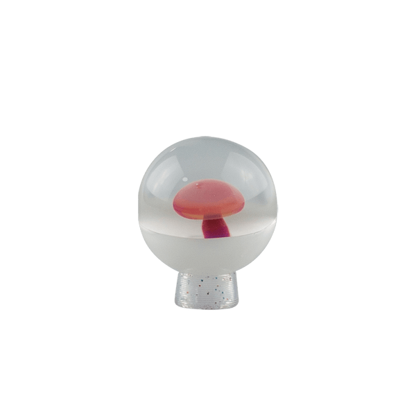 This is a set of Colorful Mushroom Marbles by Biting Glass available at Ritual Colorado. Featuring a vibrant mushroom with complementary color backing and fully handmade from borosilicate glass.