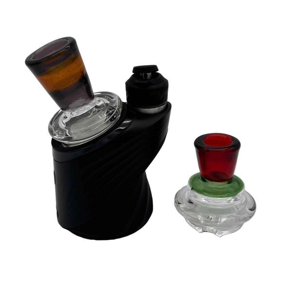 These are Wide Airflow Puffco Peak Dry Tops by Technicolor Tony available at Ritual Colorado. Combining sleek colors with a wide mouthpiece offering smooth airflow and huge rips!