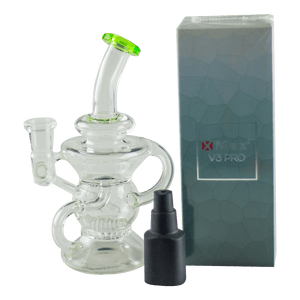 This is the XMAX V3 Pro + Recy-clops bundle discount available at Ritual Colorado. Featuring a powerful and affordable dry herb vaporizer paired with a portable glass recycler for smooth hits and easy portability.