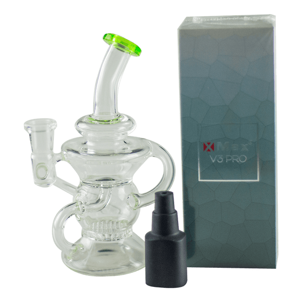 This is the XMAX V3 Pro + Recy-clops bundle discount available at Ritual Colorado. Featuring a powerful and affordable dry herb vaporizer paired with a portable glass recycler for smooth hits and easy portability.