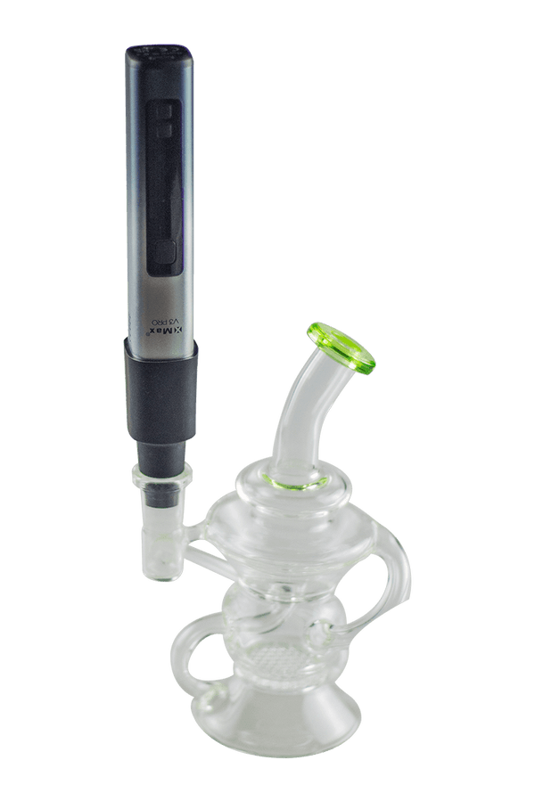 This is the XMAX V3 Pro + Recy-clops bundle discount available at Ritual Colorado. Featuring a powerful and affordable dry herb vaporizer paired with a portable glass recycler for smooth hits and easy portability.