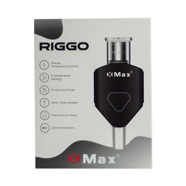 This is the Riggo portable dab vape from XMAX available at Ritual Colorado. Featuring both a dry pipe and a water pipe adapter this sleek dab pen offers clean concentrate hits at a great price point.