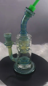 This is the Peyto Lake water piece from Ritual Glass. Featuring unique color-changing american glass rod this is a spectacular glass piece.