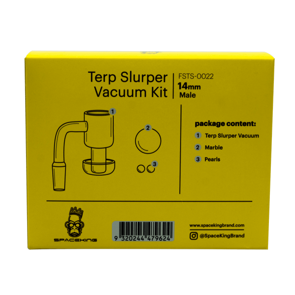 This is the Terp Slurper Vacuum Kit from Spaceking available at Ritual. Featuring a terp slurper vacuum banger, terp pearls, and a capping terp marble.