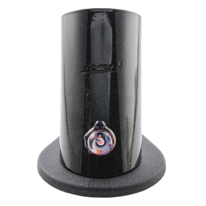 This is the Silver Surfer Vehicle from Elev8 Glass shown from the front in rainbow zen color with a black base. Available at Ritual Colorado.