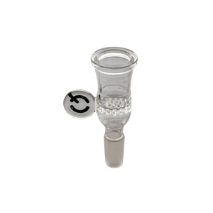 This is the Adapter Short Glass Bowl from QaromaShop available at Ritual. Available in 14mm and 19mm each bowl comes with a glass handle and holds 17mm screens (in addition to the built-in glass screen). Compatible with all regular size QaromaShop housings (Taroma OG, Taroma 2.0, Taroma Lite, Qaroma, Ceroma, Baroma OG, Baroma 2.0, Staroma OG, Staroma 2.0). The perfect pair for your preferred ball vaporizer.