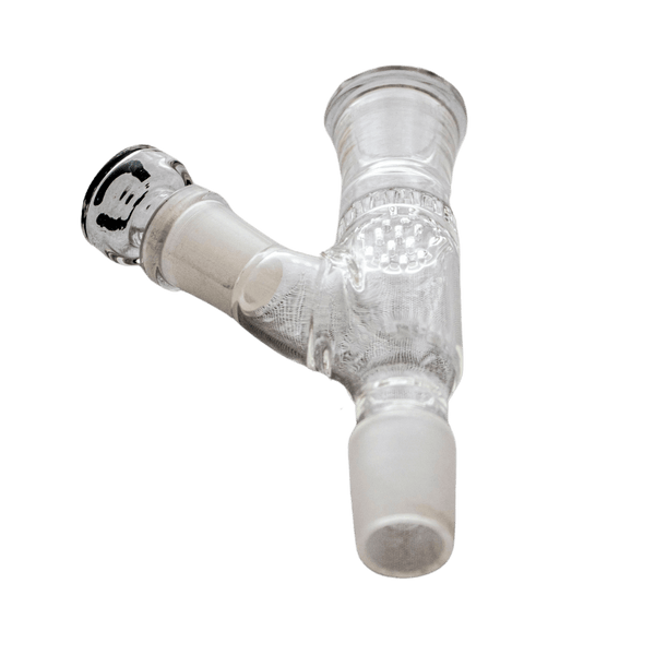 This is the pass-through glass bowl from Qaromashop available at Ritual. A convenient dual-purpose accessory including a 14mm pass-through adapter and injector adapter bowl. Available with or without a glass screen and in 14mm and 19mm connections this is a great ball vaporizer accessory.