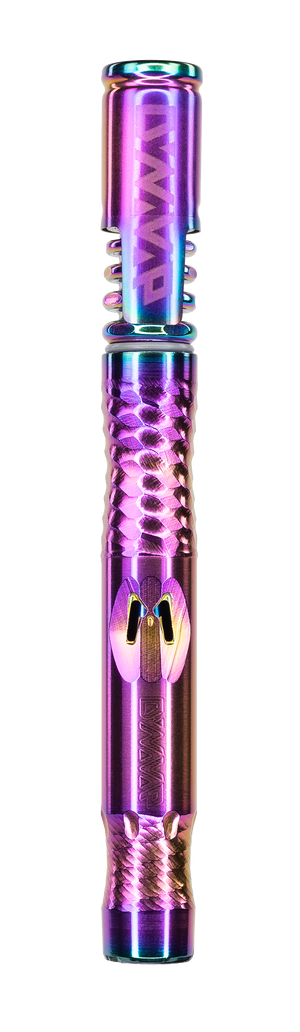 This is the DynaVap "M" in RosiuM finish (bright purple, yellow, pink rainbow finish) available at Ritual.