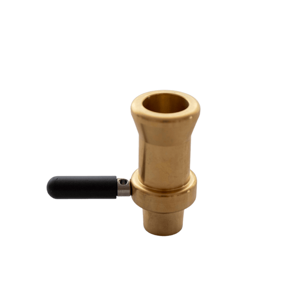 This is the Adapter Brass Bowl from QaromaShop available at Ritual. Each bowl comes with a silicone handle and holds 17mm screens. Compatible with all regular size housings this pure brass bowl delivers powerful heat-soaking for getting the best from your ball vaporizer.