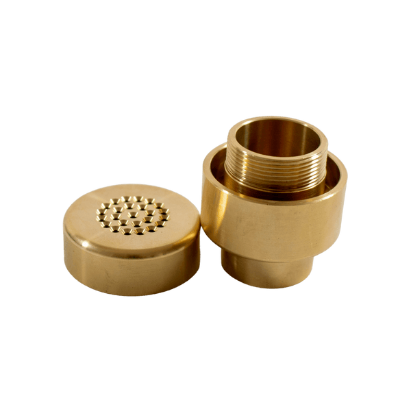 This is the Baroma XL Brass Housing from QaromaShop available at Ritual. Pair with a QaromaShop 30mm heater coil and fill with 3mm aroma ruby pearls for powerful, instantaneous extraction. A powerful ball vaporizer durable enough for daily use.