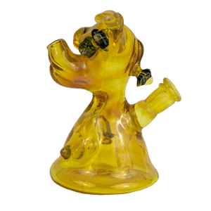This is the Winnie ruffer rig from t_treeglass available at Ritual Colorado. It features a 10mm, 45 degree connection for easy pairing with your Dynavap and dabbing quartz. With intricate details and stunning colors these ruffers are a great addition to any heady glass collection for a great price!