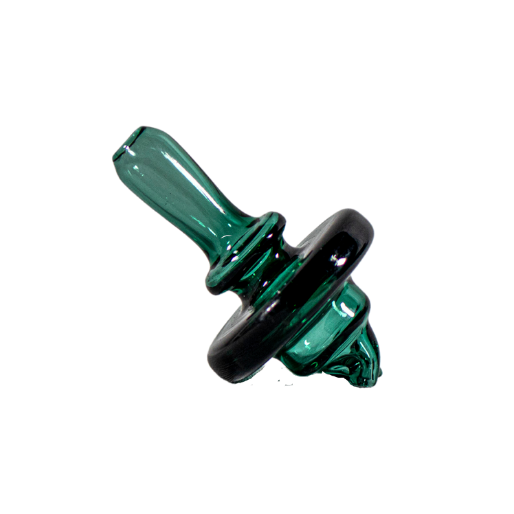 This is the Pacifier Carb Cap from Ritual Glass available at Ritual. It features a beautiful green finish and two directional air holes for maximum concentrate movement inside your banger. The open air hole at the top allows users to manually control exactly how much air is going in at any time. 