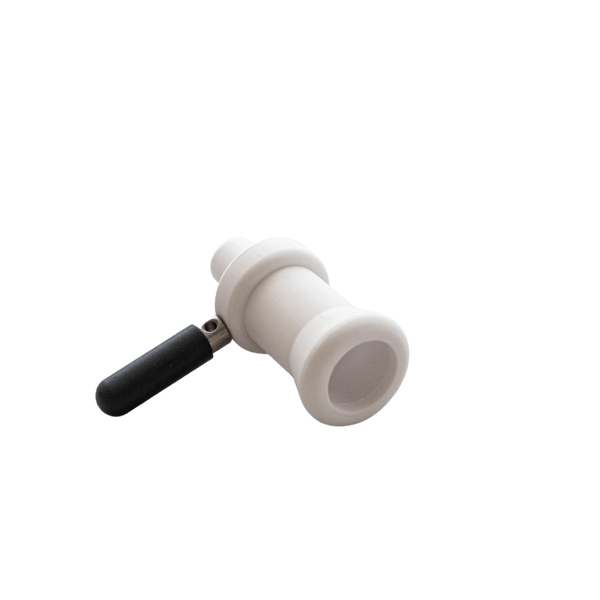 This is the Adapter Ceramic Bowl from QaromaShop available at Ritual. Available in 14mm and 19mm each bowl comes with a silicone handle and holds 17mm screens. Compatible with all regular size housings this is the perfect pairing for your ball vaporizer.