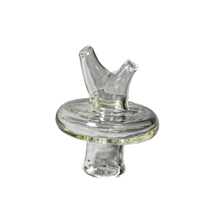 This is the Dual-Directional Carb Cap from Ritual Glass available at Ritual. It features two directional air holes for maximum movement inside your banger. Compatible with a wide variety of dab quartz and slurpers this is a great everyday carb cap.