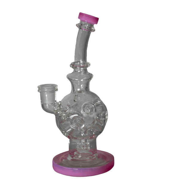 This is the Swiss Cheese Moon water piece from Ritual Glass. Featuring a swiss perc in the body for maximum cooling this is a great everyday piece of glass.