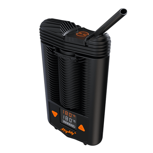 This is the Mighty+ from Storz & Bickel available at Ritual. A convenient portable dry herb vaporizer the Mighty+ features a larger body and battery than the Crafty+ for a longer use time between USB-C charges. Try with dosing caps for easy on-the-go reloading.