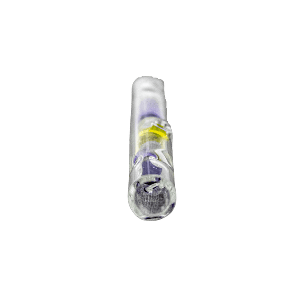 This is a 80mm terp pill stem from HighArtisan available at Ritual. It features three colored terp pills in a glass stem with a carb hole for maximum cooling and pill movement. Compatible with Dynavap tips this glass stem provides great cooling and nice looks.