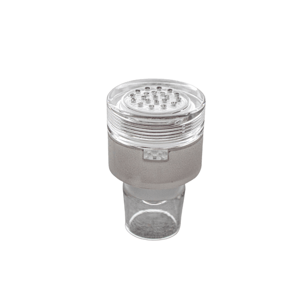 This is the Qaroma XL quartz housing from QaromaShop available at Ritual. A massive ball vaporizer with pure quartz flavor. Compatible with a 30mm heater coil and >650 3mm aroma ruby pearls for instant dry herb extraction.