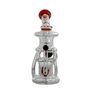 This is Gyroscope #6 from Ras_Glass available at Ritual. A beautiful handmade heady piece of glass featuring a 10mm connection and stunning color details. A must-have for the daily dabber and fine glass collector.