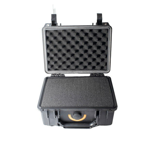 This is the small protective case from Ritual Glass available at Ritual. It features pick-and-pull foam for easy customization and padlocking enclosures for maximum security. 