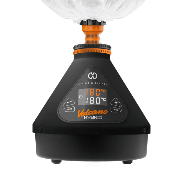 This is the Volcano Hybrid in Onyx from Storz & Bickel available at Ritual. A powerful desktop dry herb vaporizer that includes a built-in fan for effortless bag loading. Temperatures are set digitally allowing you complete customization for your perfect vapor session.
